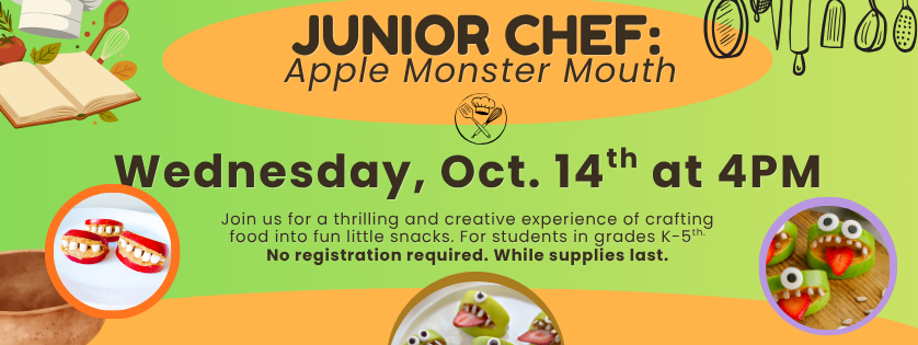 Junior Chef: Apple Monster Mouth, Wednesday Oct 14, 4:00