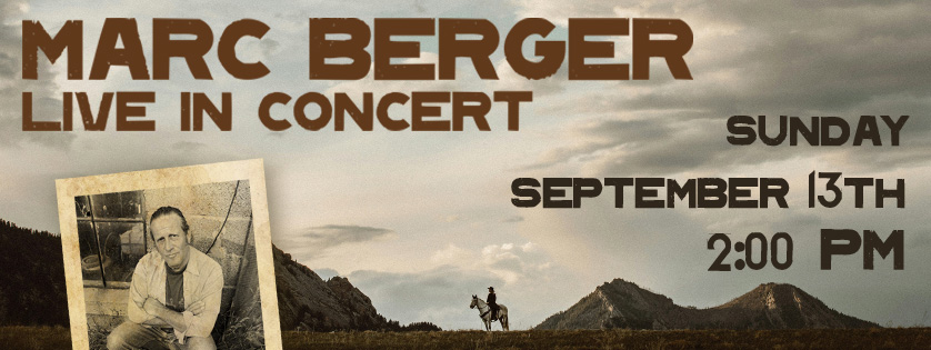 Marc Berger in concert, Sep 13, 2:00