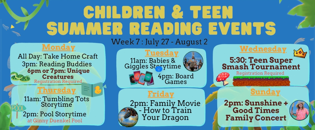 Children and Teen Summer Reading week 7