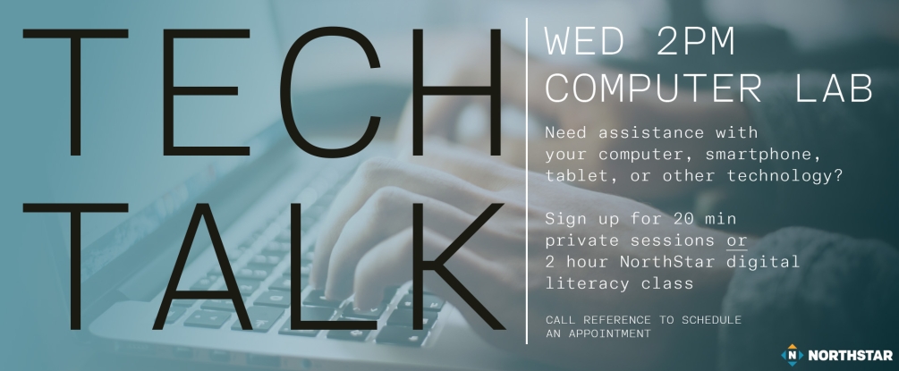 Drop in Tech Talk, Wednesdays, 2:00